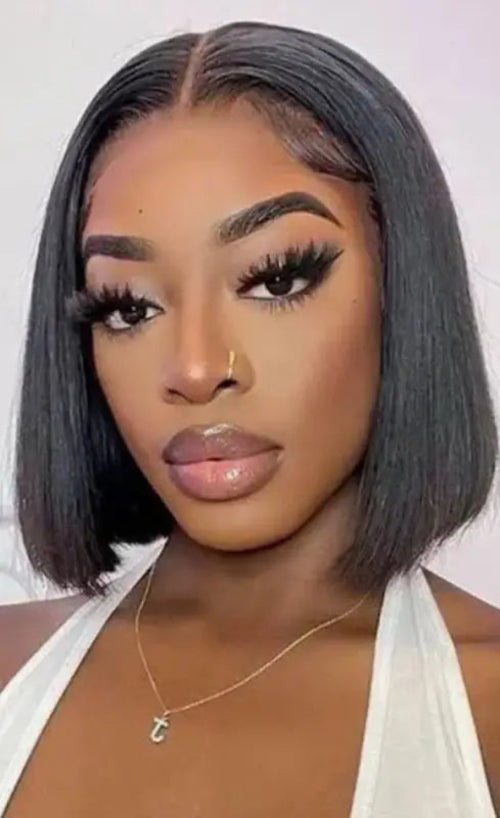 Alice | Perruque en cheveux humains coupe long bob avec lace front 4x4.