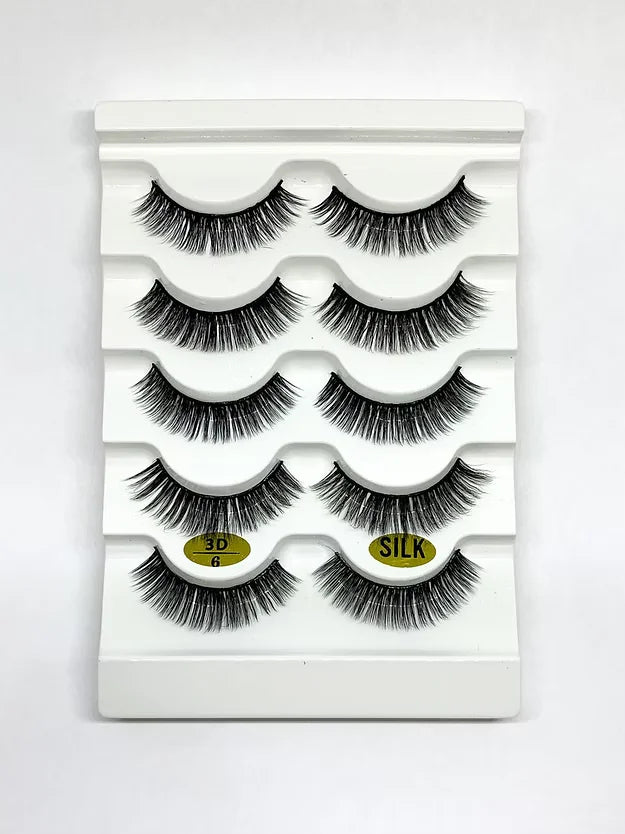 Faux cils en bande 3D (strip lashes) lot de 5 paires