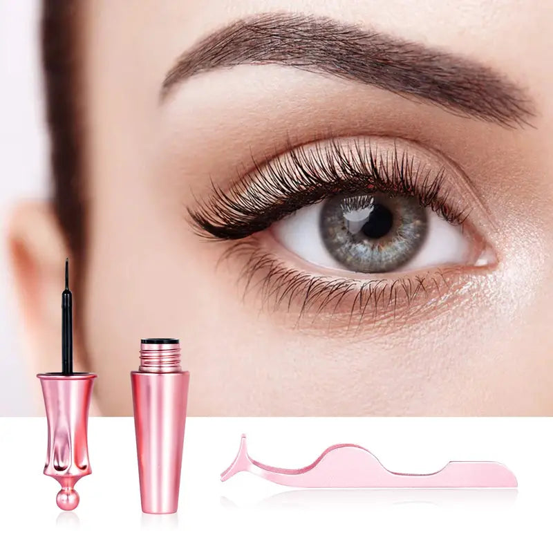 Kit de 5 paires de faux cils magnétiques avec eyeliner, réutilisables, faux cils 3D magnétiques, extensions sans colle nécessaire.