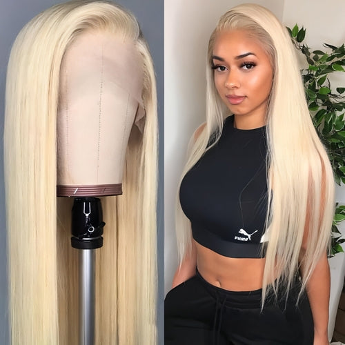 Perruque avec bandeau « VelvetGlow », blonde.