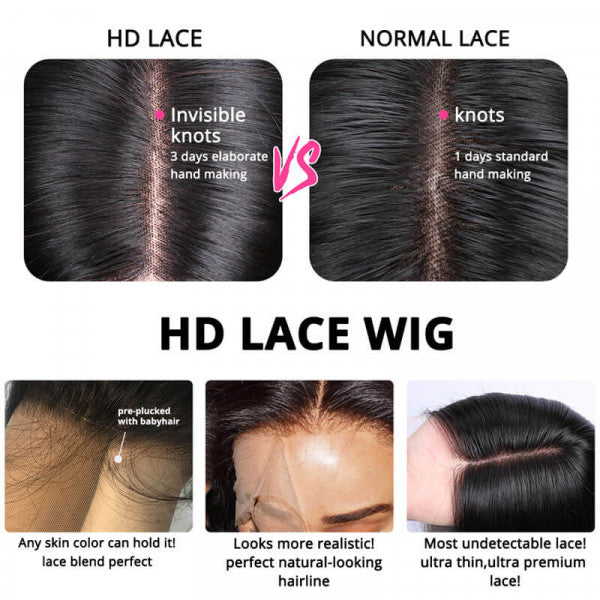 Perruque closure HD lace 5x5 bouclée profonde (Deep Curly), en cheveux humains premium.