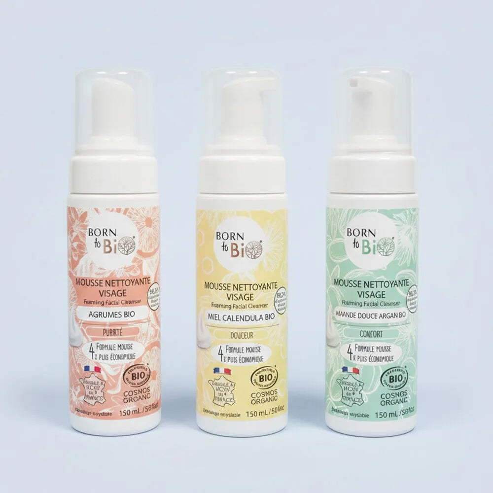 Mousses Nettoyantes Visage Certifiées Bio -Éclat Quotidien