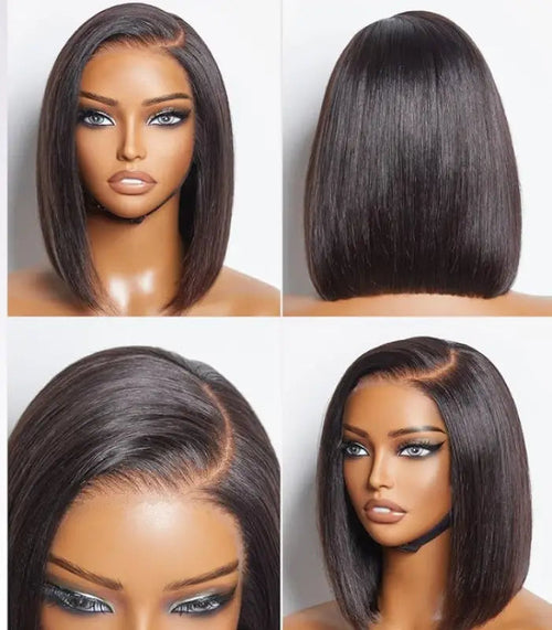 Alice | Perruque en cheveux humains coupe long bob avec lace front 4x4.