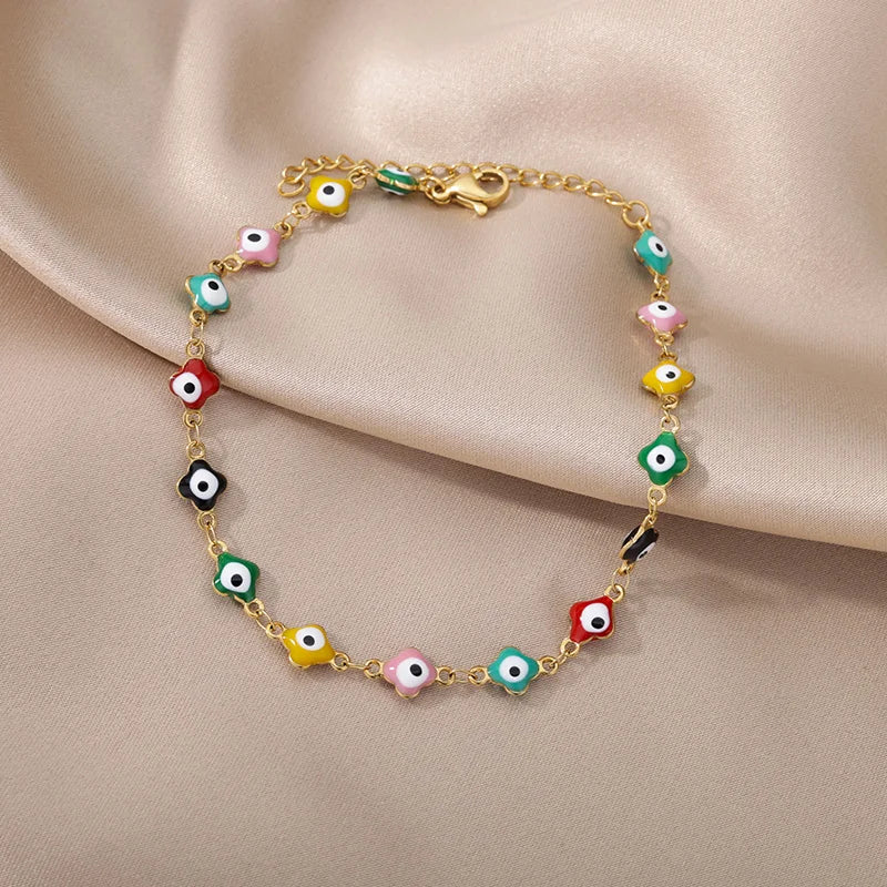 Bracelet de cheville pour femme – Accessoire d'été pour la plage – Chaîne en acier inoxydable avec perles d'imitation