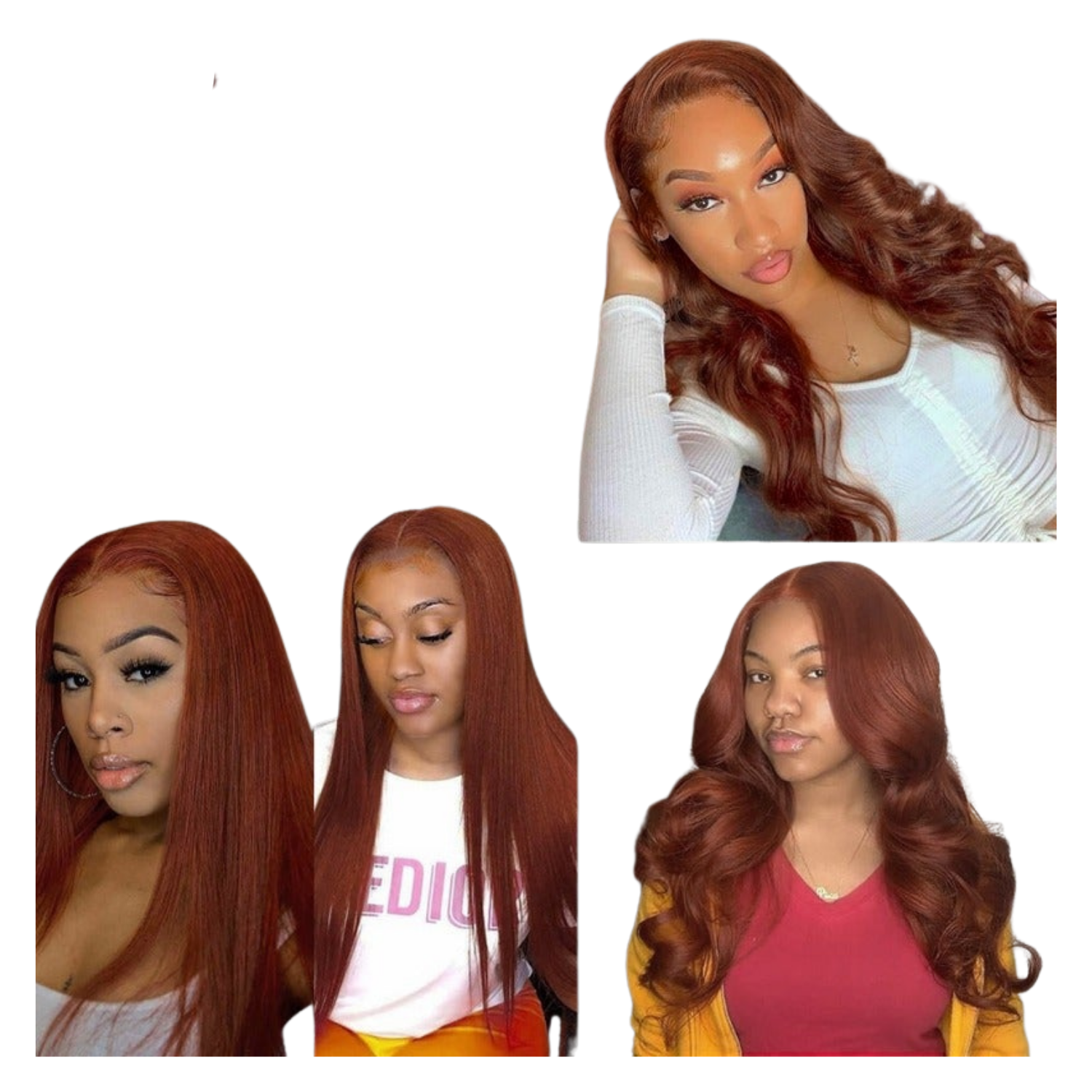 Perruque lisse avec closure 13x1x4 et T-part, lace closure 4x4, ondulations body wave, couleur #33, dentelle transparente.