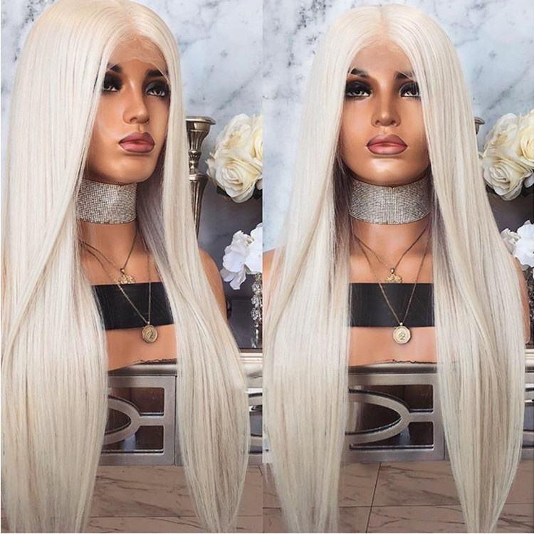 Perruque blonde platine