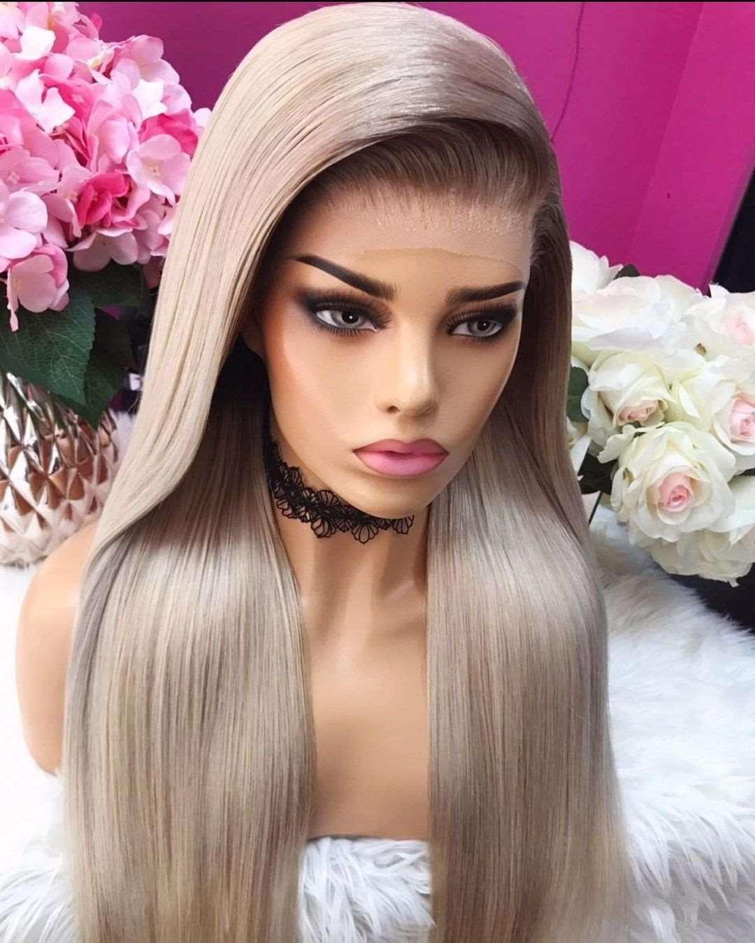 Perruque blonde platine