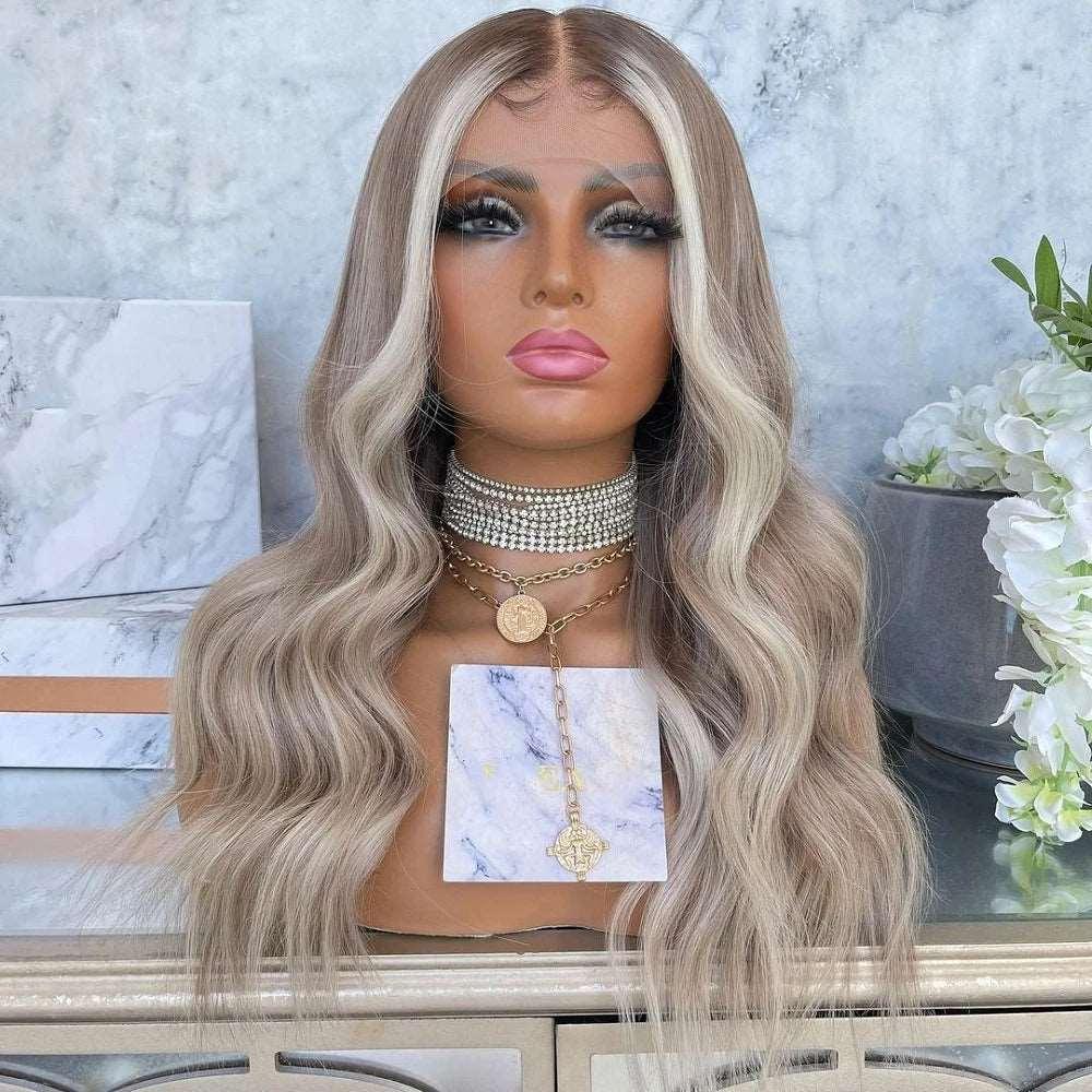 Perruque blonde platine