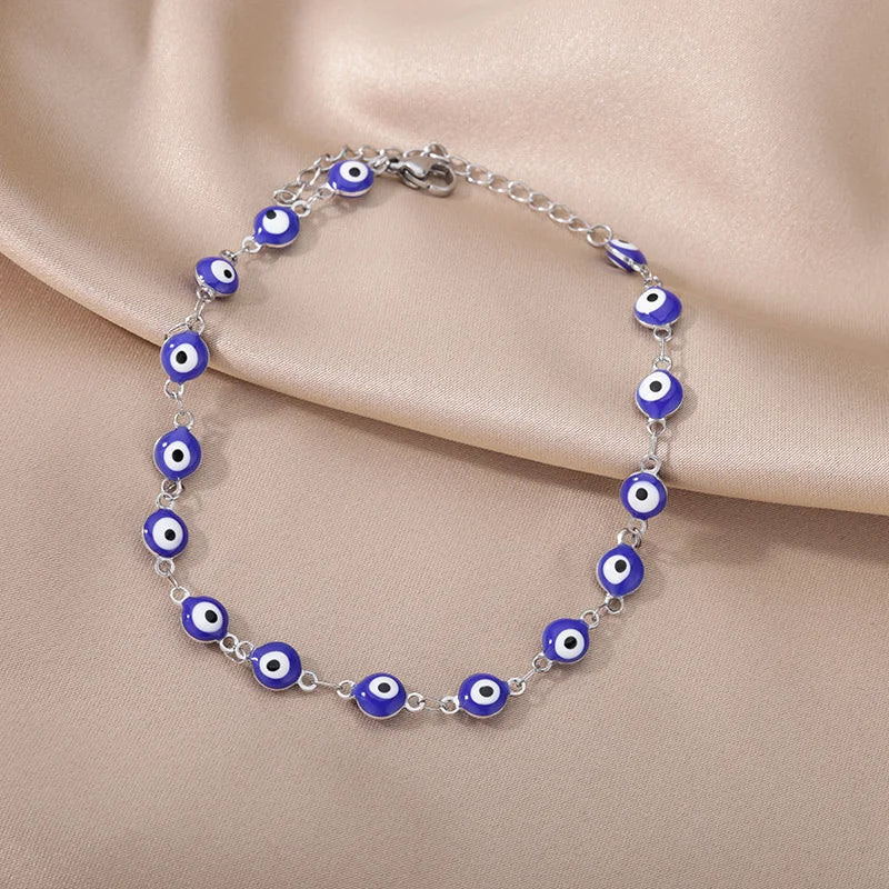 Bracelet de cheville pour femme – Accessoire d'été pour la plage – Chaîne en acier inoxydable avec perles d'imitation