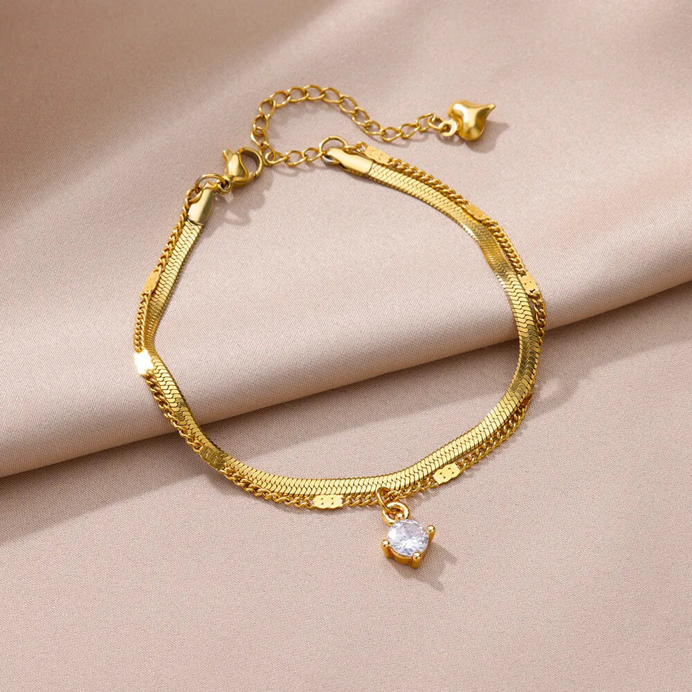 Bracelet de cheville pour femme – Accessoire d'été pour la plage – Chaîne en acier inoxydable avec perles d'imitation