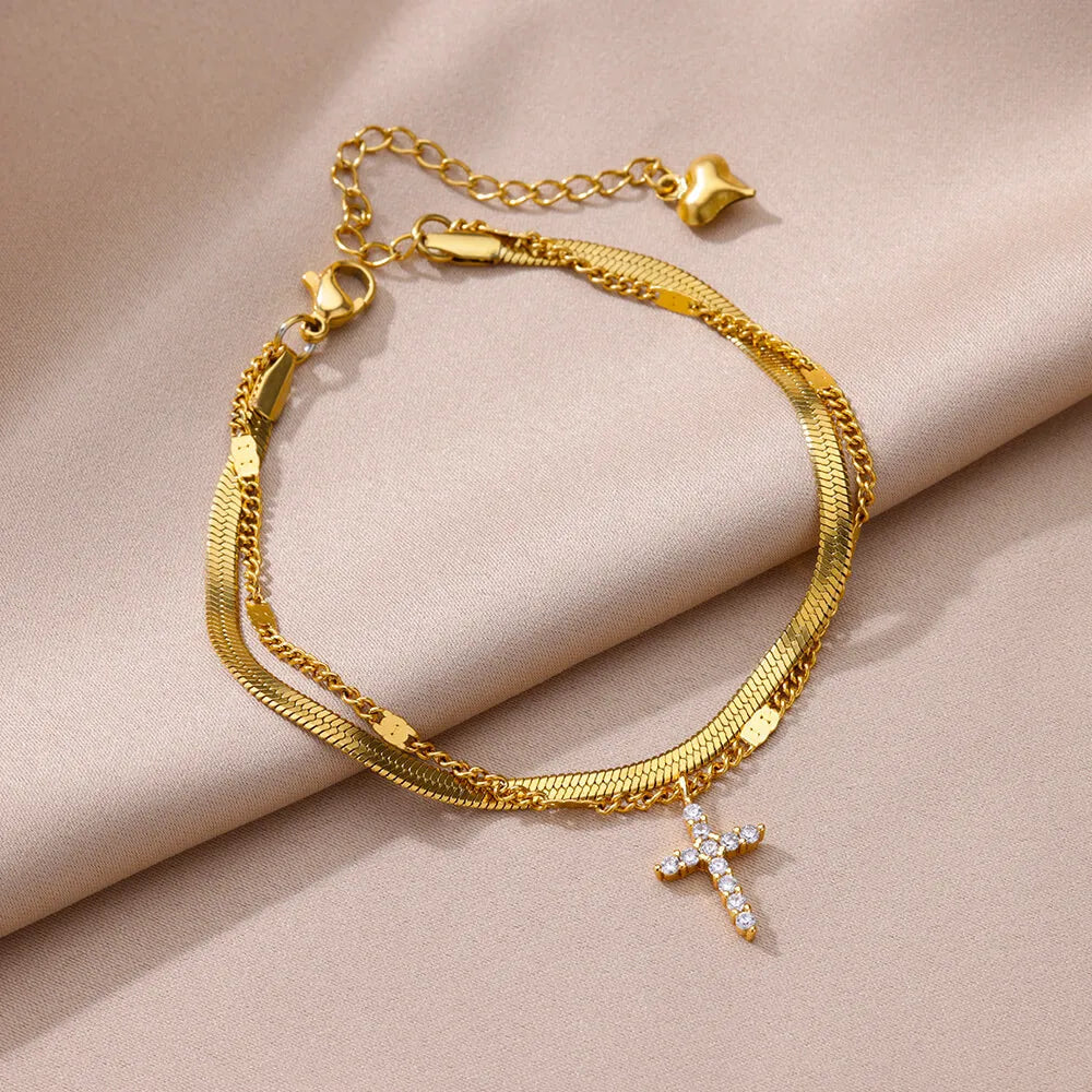Bracelet de cheville pour femme – Accessoire d'été pour la plage – Chaîne en acier inoxydable avec perles d'imitation