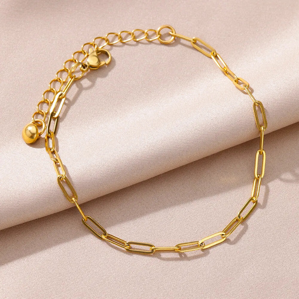 Bracelet de cheville pour femme – Accessoire d'été pour la plage – Chaîne en acier inoxydable avec perles d'imitation