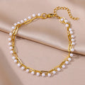 Bracelet de cheville pour femme – Accessoire d'été pour la plage – Chaîne en acier inoxydable avec perles d'imitation