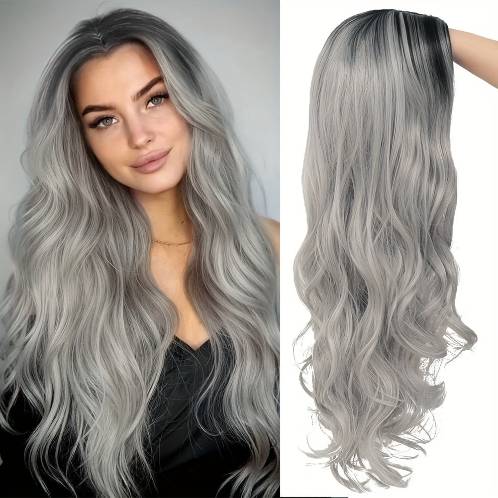 Perruque gris argent