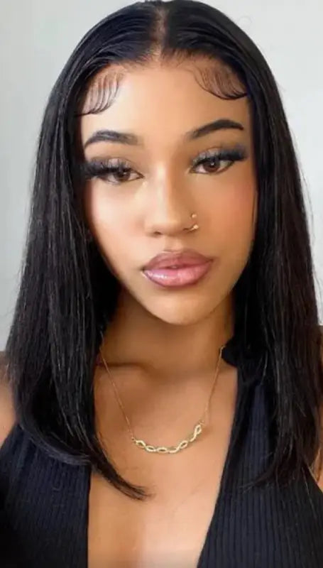Alice | Perruque en cheveux humains coupe long bob avec lace front 4x4.