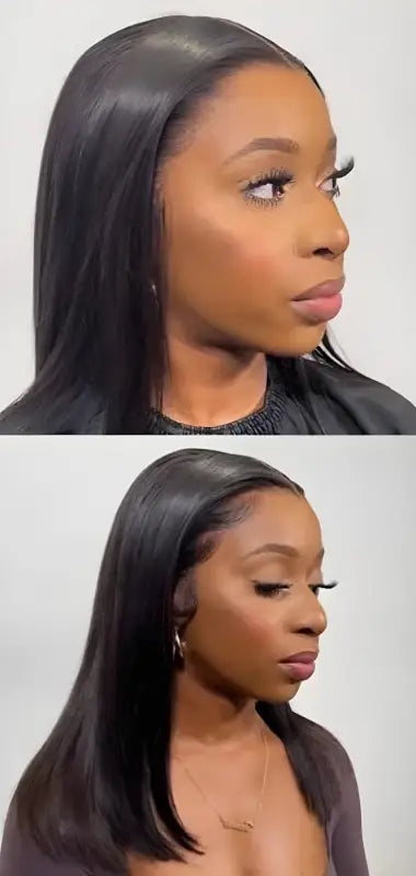 Alice | Perruque en cheveux humains coupe long bob avec lace front 4x4.