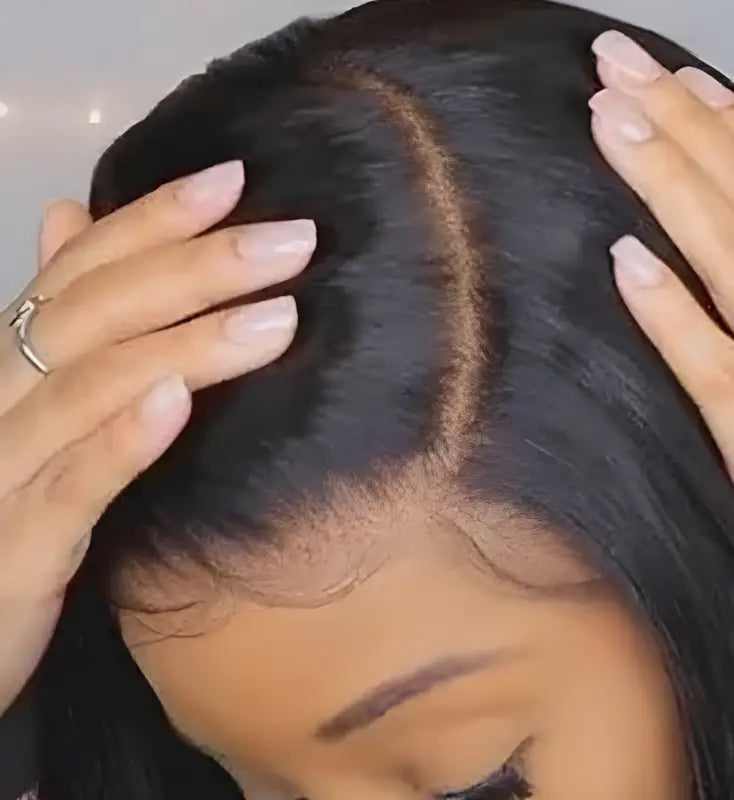 Alice | Perruque en cheveux humains coupe long bob avec lace front 4x4.