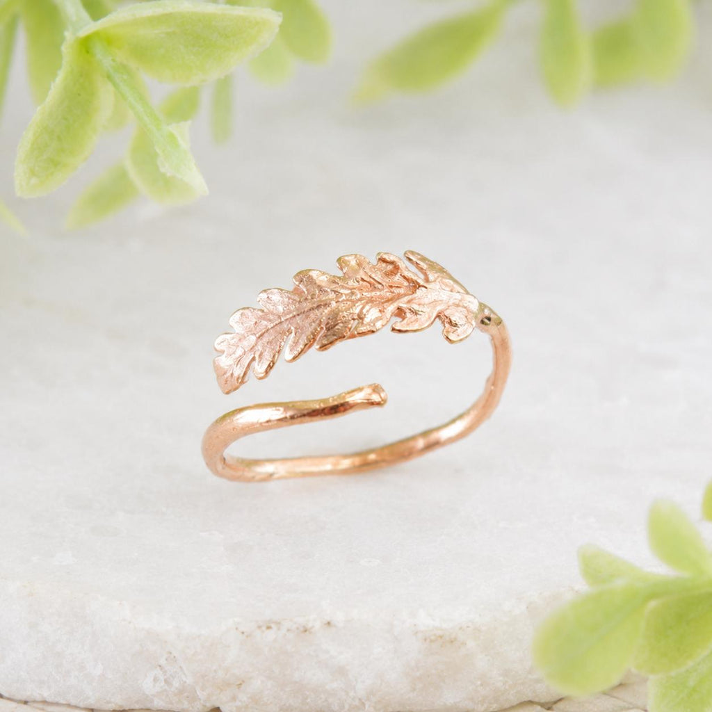 Bague en or avec véritable fougère, bijou minimaliste fait main, anneau au motif végétal (forêt), cadeau de la nature pour la santé et la protection, argent sterling 925.