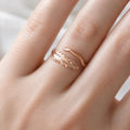 Bague en or avec véritable fougère, bijou minimaliste fait main, anneau au motif végétal (forêt), cadeau de la nature pour la santé et la protection, argent sterling 925.