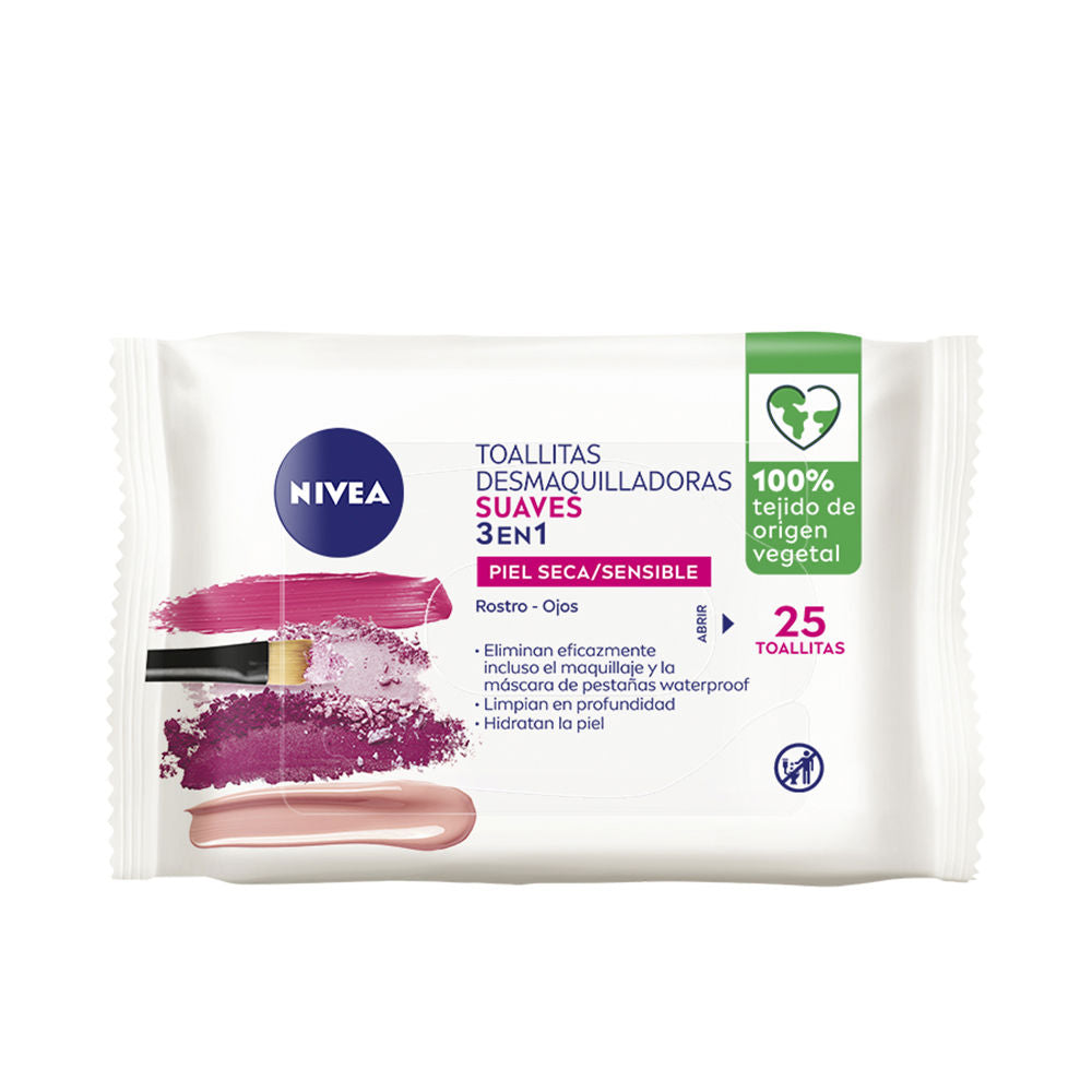 Lingettes démaquillantes douces 3 en 1 (25 unités)