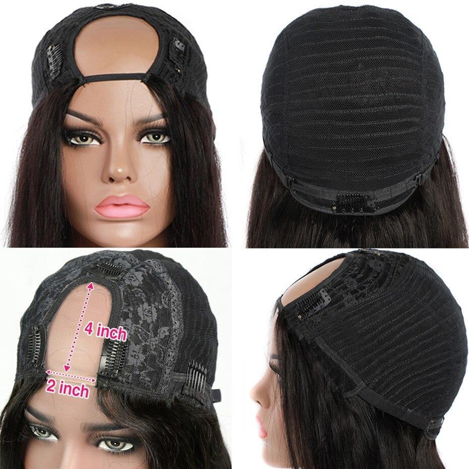 Perruque U Part – cheveux humains lisses pour femmes (brésilien)