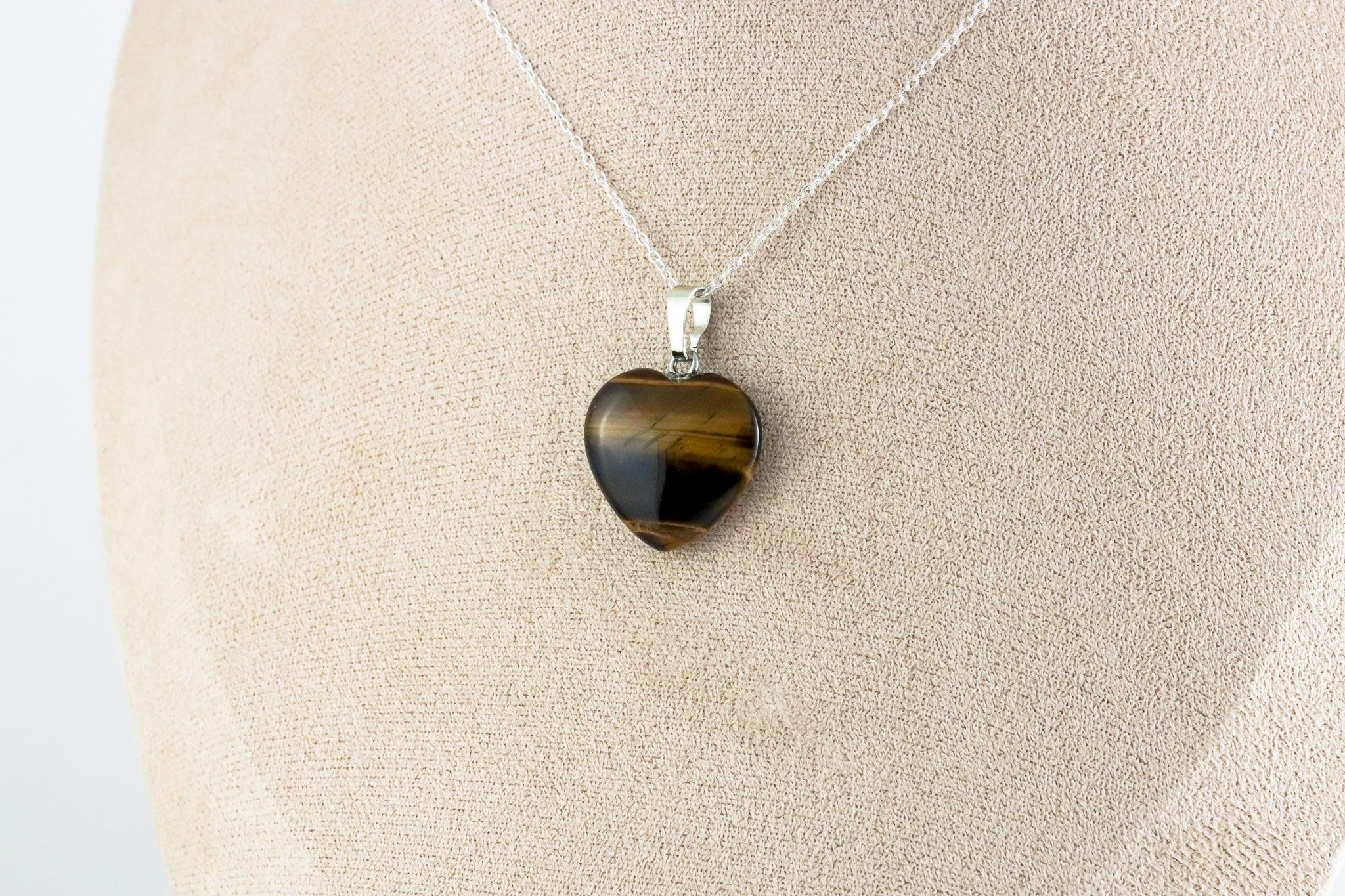 Pendentif en Oeil de tigre - Coeur