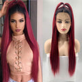 Perruque lace front synthétique sans colle – longue 24 pouces